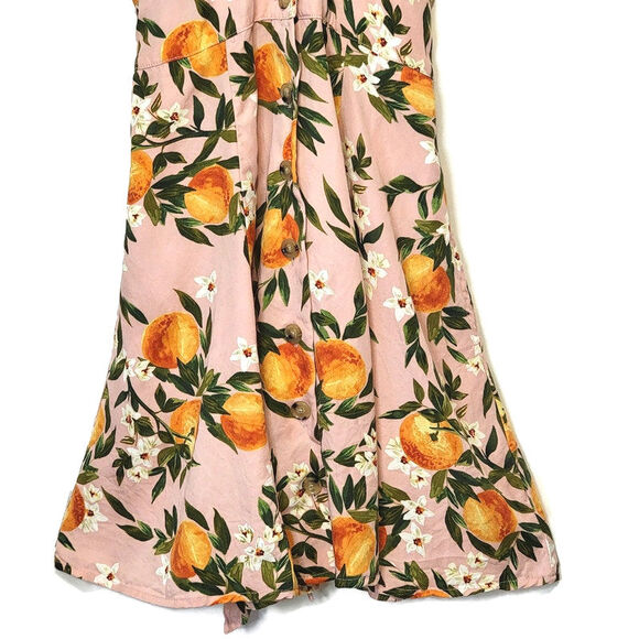 Marine Layer Camila Tropical Floral Orange Print Summer Pink Mini Dress Size XS - Picture 4 of 15